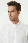 Bradfield Tuxedo Linen Shirt - White