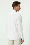 Bradfield Tuxedo Linen Shirt - White