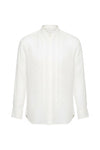 Bradfield Tuxedo Linen Shirt - White