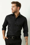 Bradfield Tuxedo Linen Shirt - Black